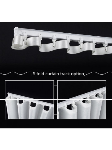 CHRY22 White Bendable Curtain Tracks S Fold For Corner Windows
