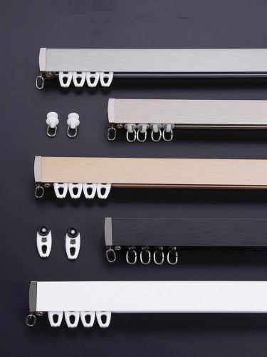 CHRY23 White Black Gold Anti-light Leakage Curtain Rail S Fold Tracks