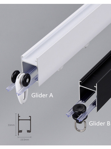 CHRY23 White Black Gold Anti-light Leakage Curtain Rail S Fold Tracks