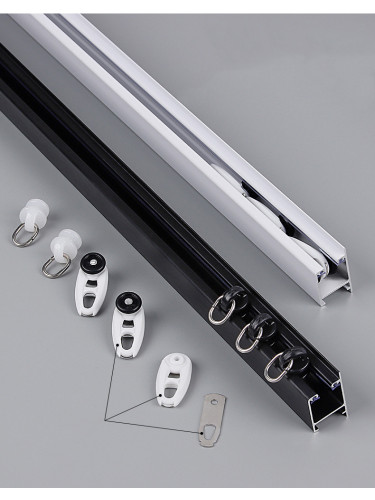 CHRY23 White Black Gold Anti-light Leakage Curtain Rail S Fold Tracks