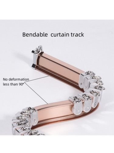 White Rose Gold Heavy Duty Curved Curtain Track For Bay Windows