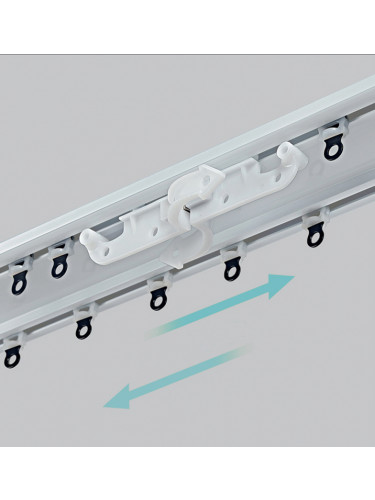 CHRY36 Concealed Aluminium Ceiling Double Curtain Tracks White Black 