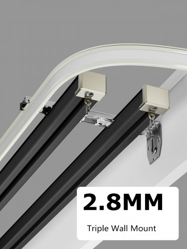 CHRY4124 Ceiling Mounted Triple Curtain Tracks And Valance Rail