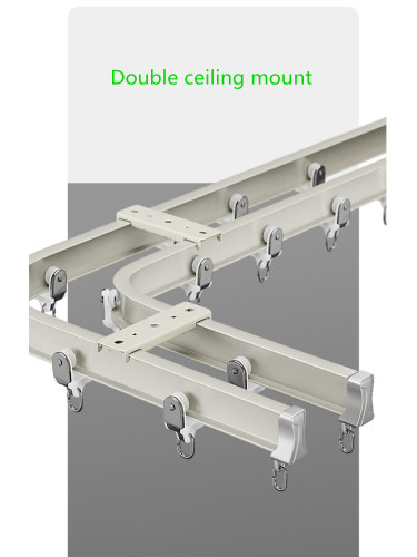 White Black Bendable Metal Curtain Track Ceiling Wall Mounted