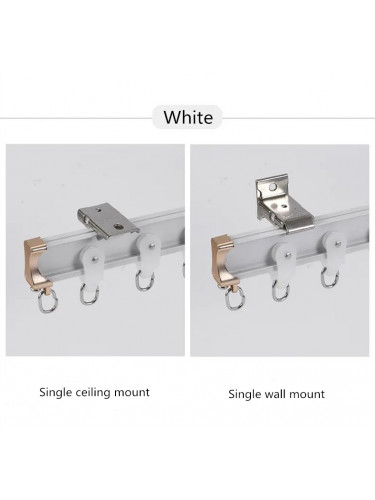 Bay Window Single Flexible Curtain Track Ceiling Wall Mount(Color: White)