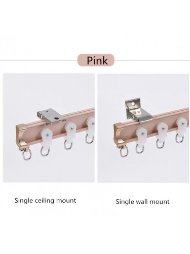 Bay Window Single Flexible Curtain Track Ceiling Wall Mount(Color: Pink)