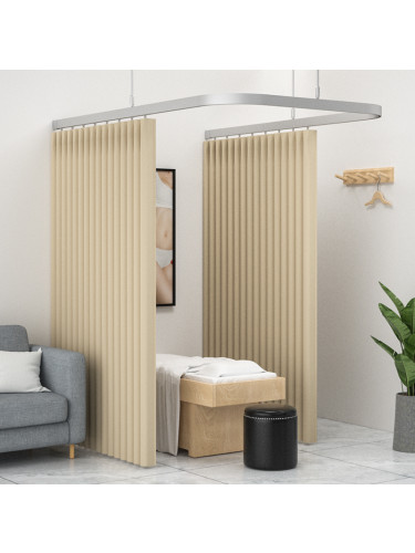 Hospital Curtains And Ceiling Tracks Room Divider 8 Colours(Color: Creme brulee)