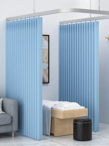 Hospital Curtains And Ceiling Tracks Room Divider 8 Colours(Color: Blue)