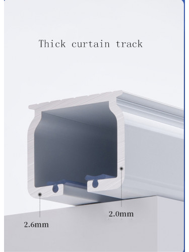 CHRY54 Big White Curtain Rails Metal Bearing Roller Ceiling/Wall Mount