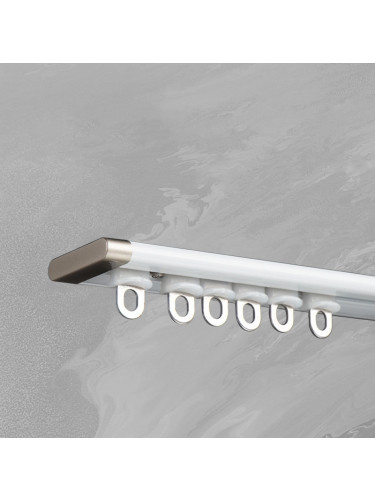 CHRY55 White Very Thin Curtain Rails Concealed Ceiling Mounted
