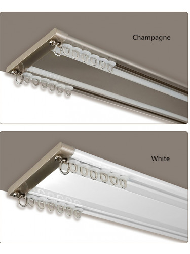 CHRY56 Ceiling Mounted Ultra Thin Invisible Double Curtain Tracks