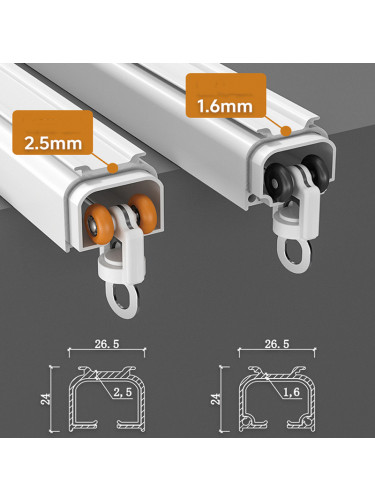 CHRY85 Thick Silent Gliss Curtain Tracks With Magnetic Carrier