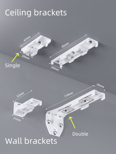 CHRY86 Heavy Duty Silent Gliss Curtain Tracks Ceiling Wall Mounts