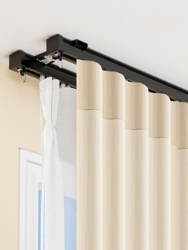 CHRY86 Heavy Duty Silent Gliss Curtain Tracks Ceiling Wall Mounts