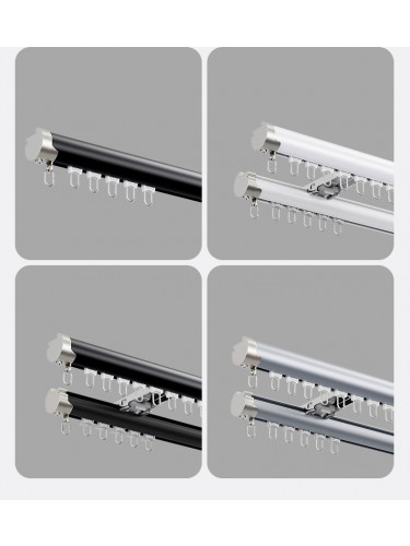 CHT02 Sonder White Black Grey Curtain Rods With Rail Gliders