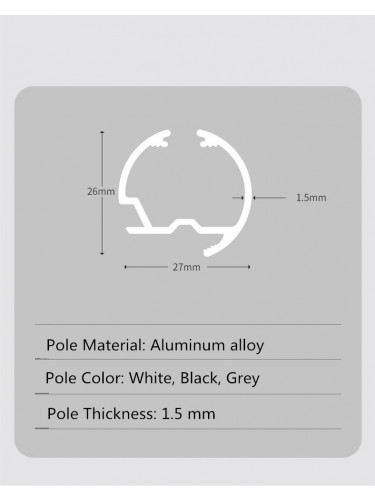 CHT02 Sonder White Black Grey Curtain Rods With Rail Gliders