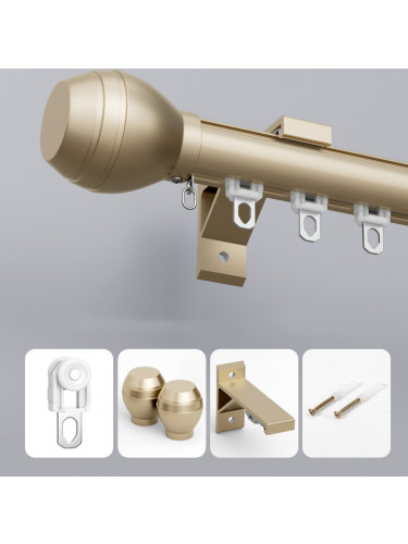 CHT05 Sonder Custom Curtain Rods With Track Rollers And Brackets(Color: Gold)