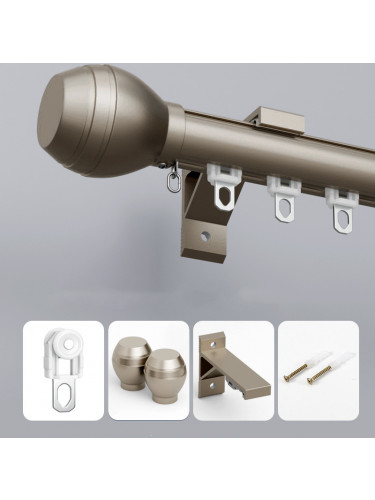 CHT05 Sonder Custom Curtain Rods With Track Rollers And Brackets(Color: Champagne)