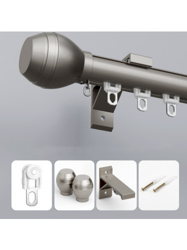 CHT05 Sonder Custom Curtain Rods With Track Rollers And Brackets(Color: Grey)