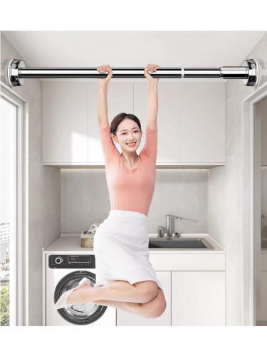 Steel Extendable Shower Curtain Pole For Heavy Curtain Cathedral