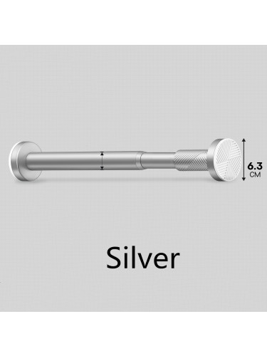 Gold Tension Shower Rod No Drilling Extendable Poles Cathedral(Color: Silver)