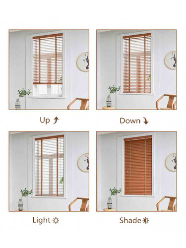 CHV01 Household Solid Wood Blinds Blackout Roller Blinds Study Bedroom Living Room Office Customizable