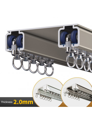 CHR36 Ceiling Mounted  Super Thick Aluminum Alloy Double Curtain Tracks 