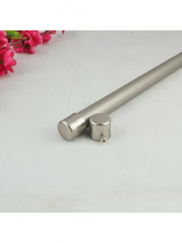 22mm Silver Wrought Iron Double Curtain Rod Set With Metal