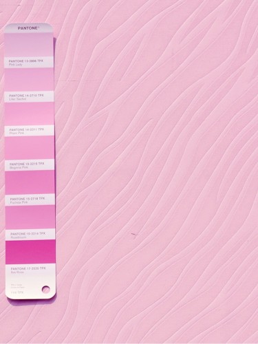 QY2123AS Lachlan Embossed Plain Dyed Fabric Sample (Color: Pink Lady)