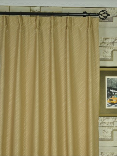 QY2123AA Lachlan Embossed Plain Dyed Versatile Pleat Curtains (Color: Sesame)