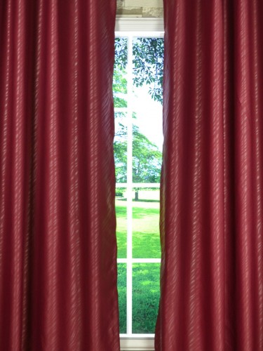 QY2123A Lachlan Embossed Plain Dyed Custom Made Curtains (Color: Rumba Red)
