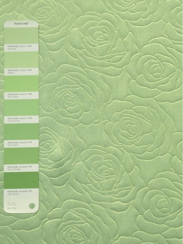 QY3163A Murrumbidgee Embossed Reflective Floral Custom Made Curtains (Color: Nile Green)
