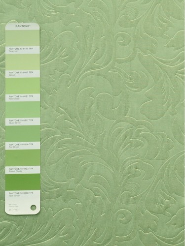 QY3163CS Murrumbidgee Embossed Reflective Floral Fabric Sample (Color: Nile Green)