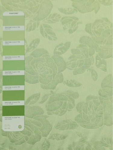QY3163G Murrumbidgee Embossed Reflective Floral Custom Made Curtains (Color: Nile Green)