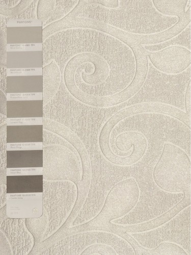 QY3163H Murrumbidgee Embossed Reflective Botanical Custom Made Curtains (Color: Moonstruck)