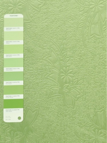 QY3163I Murrumbidgee Embossed Reflective Floral Custom Made Curtains (Color: Nile Green)