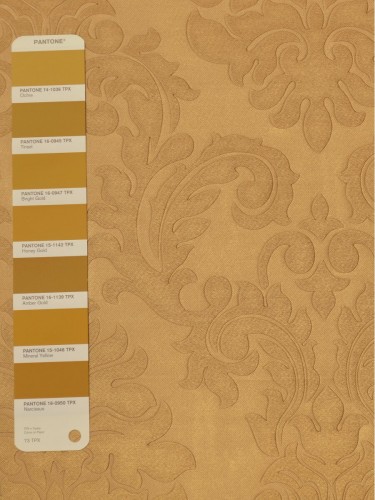 QY3163L Murrumbidgee Embossed Reflective Damask Custom Made Curtains (Color: Amber Gold)