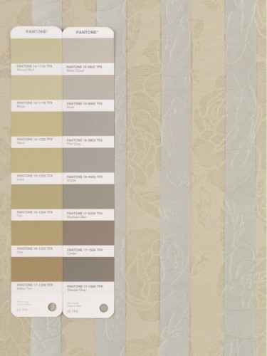 QY3241A Cooper Creek Embossed Floral Custom Made Curtains (Color: Dove)