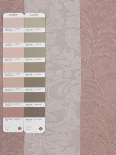 QY3241EA Cooper Creek Embossed Floral Striped Versatile Pleat Curtains (Color: Oxford Tan)