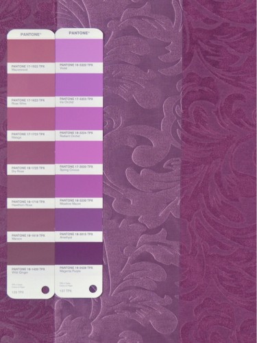 QY3241EB Cooper Creek Embossed Floral Striped Tab Top Curtains (Color: Amethyst)
