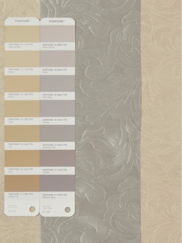 QY3241E Cooper Creek Embossed Striped Custom Made Curtains (Color: Dove)