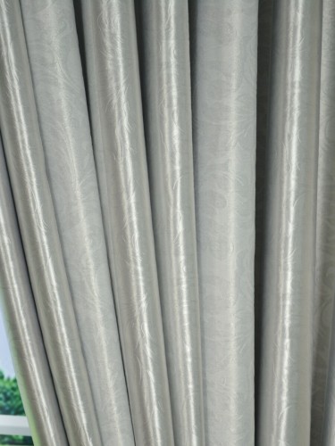 QY3241EA Cooper Creek Embossed Floral Striped Versatile Pleat Curtains Fabric Details
