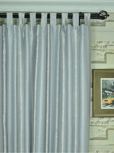 QY3241E Cooper Creek Embossed Striped Custom Made Curtains (Heading: Tab Top)