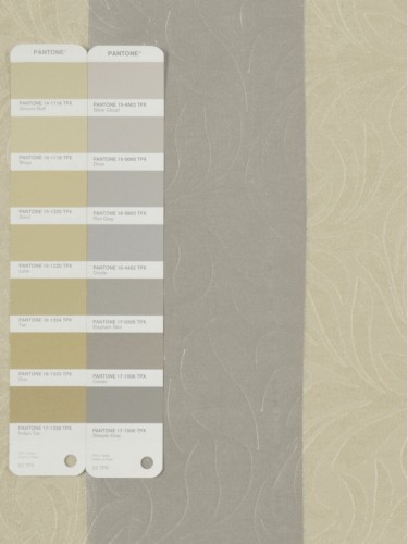 QY3241G Cooper Creek Embossed Striped Custom Made Curtains (Color: Dove)