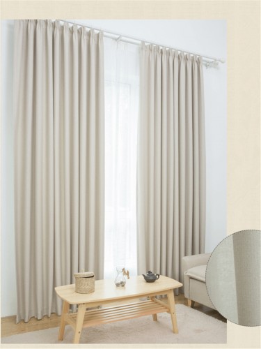 QY5130AA Illawarra Plain Faux Linen Versatile Pleat Ready Made Curtains(Color: Beige)