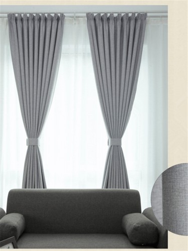 QY5130AA Illawarra Plain Faux Linen Fabric Sample(Color: Grey)