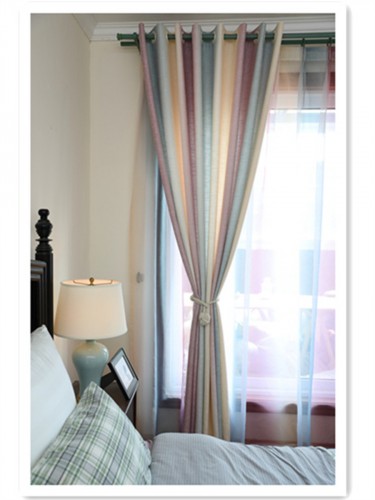 QY5130DS Illawarra Sea Style striped Linen Fabric Sample(Color: Sea Purple)