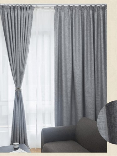 QY5130CS Illawarra Bright Plain Faux Linen Fabric Sample(Color: Grey)