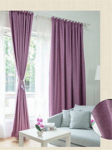 QY5130C Illawarra Bright Plain Faux Linen Custom Made Curtains(Color: Purple)