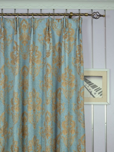 Angel Jacquard European Style Floral Versatile Pleat Chenille Curtain Heading Style